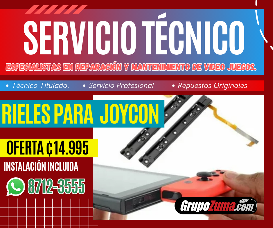 C9• CAMBIO DE RIELES PARA NINTENDO SWITCH, DISPONIBLE PARA CONSOLA O PARA JOYCON.