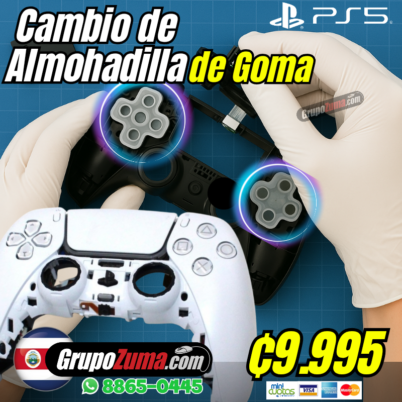 C7• CAMBIO DEL ALMOHADILLAS DE SILICÓN O MEMBRANA DE SILICÓN PARA CONTROL DE PS5 & PS4.