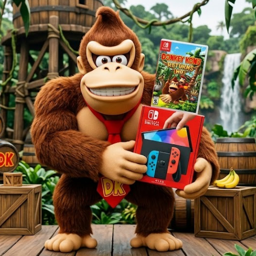 B6 Nintendo Switch Oled + Juego de Donkey Kong country returns HD