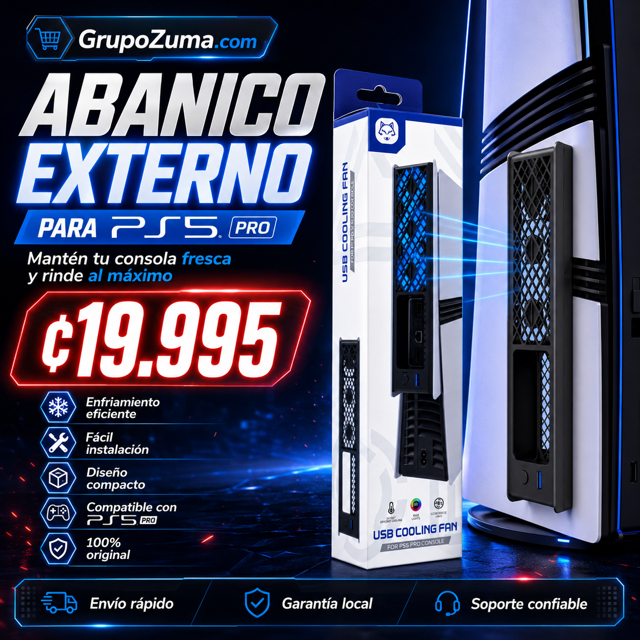 D2• ABANICO EXTERNO PARA PS5 PRO.