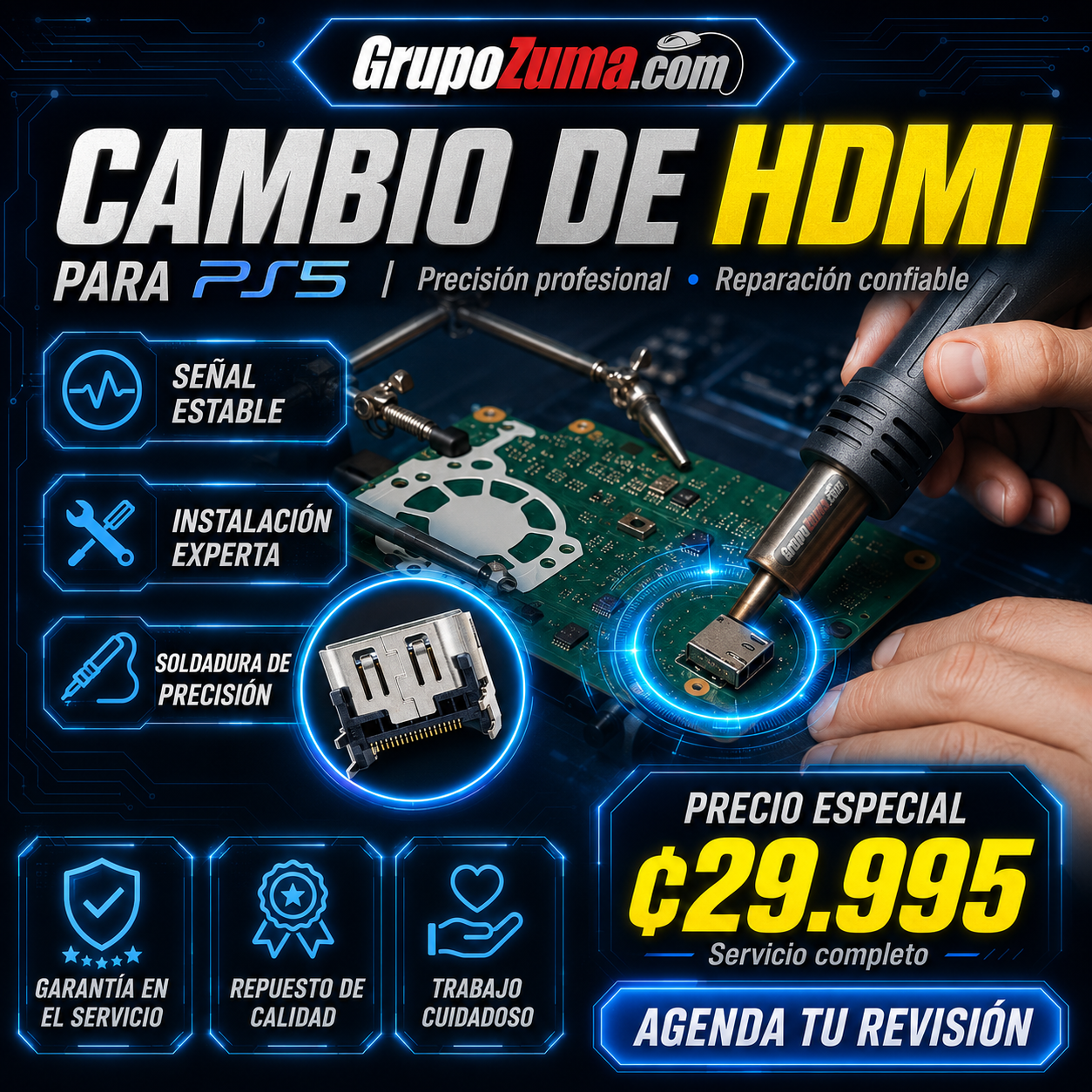 C6• CAMBIO DE PUERTO HDMI PARA PS5 & PS4