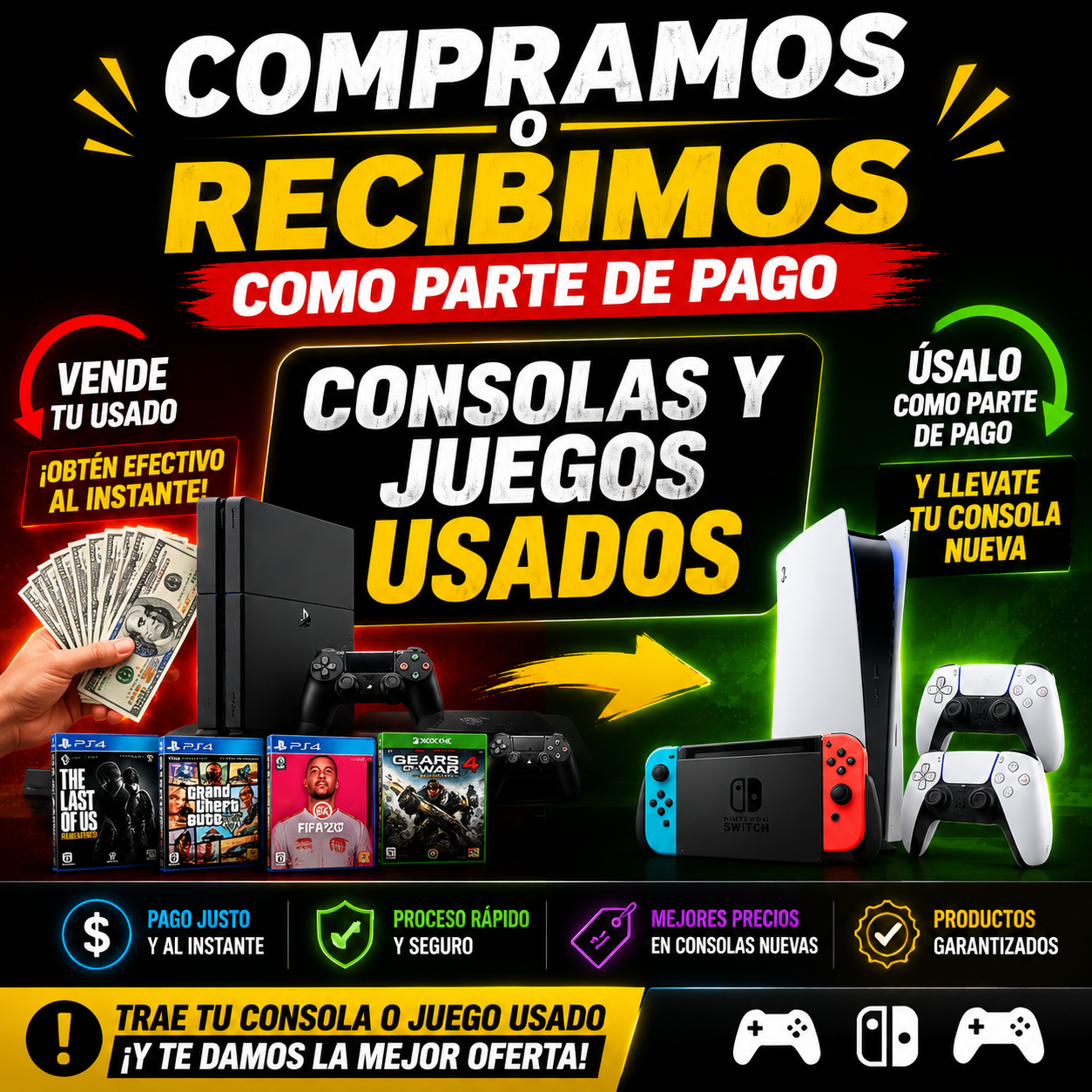 Recibimos tu consola USADA como parte de pago