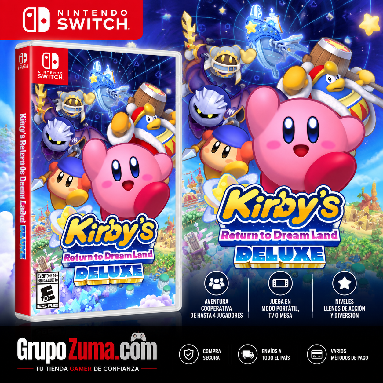 Kirby's Return to Dream Land Deluxe - Nintendo Switch - Nuevo